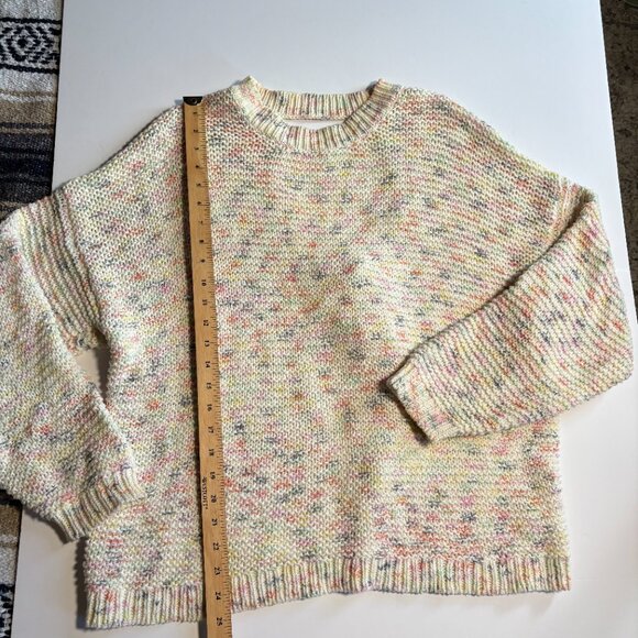 Aerie Off White and Colourful Knit Sweater Open Tie Back Size Medium - Picture 9 of 10